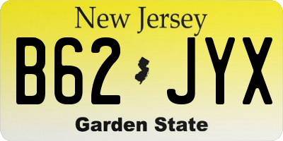 NJ license plate B62JYX