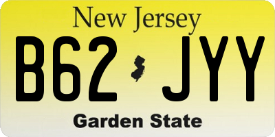 NJ license plate B62JYY