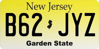 NJ license plate B62JYZ