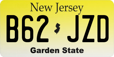 NJ license plate B62JZD