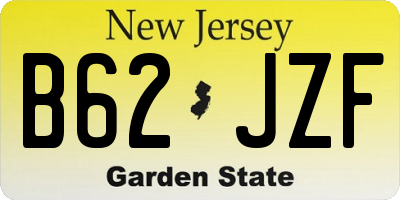 NJ license plate B62JZF