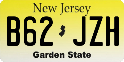 NJ license plate B62JZH