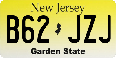 NJ license plate B62JZJ
