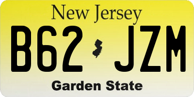 NJ license plate B62JZM