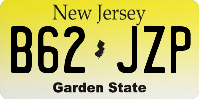 NJ license plate B62JZP