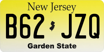 NJ license plate B62JZQ