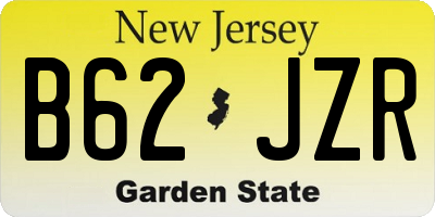 NJ license plate B62JZR