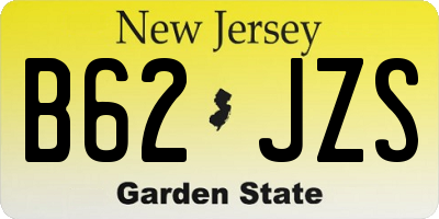 NJ license plate B62JZS