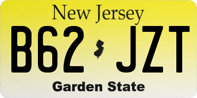 NJ license plate B62JZT