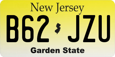 NJ license plate B62JZU