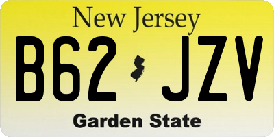 NJ license plate B62JZV