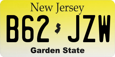 NJ license plate B62JZW