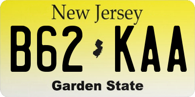 NJ license plate B62KAA