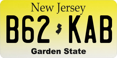 NJ license plate B62KAB
