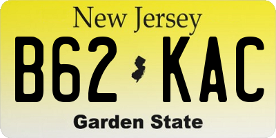 NJ license plate B62KAC