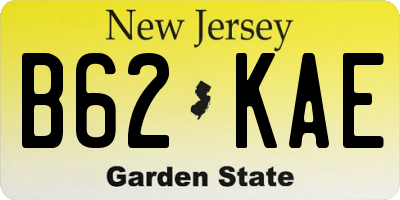 NJ license plate B62KAE
