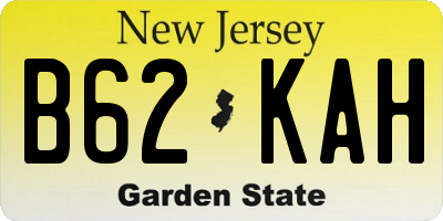 NJ license plate B62KAH