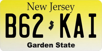 NJ license plate B62KAI