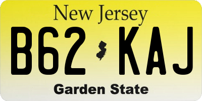 NJ license plate B62KAJ
