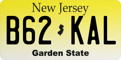 NJ license plate B62KAL