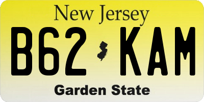 NJ license plate B62KAM