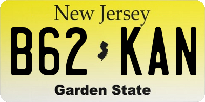 NJ license plate B62KAN