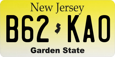 NJ license plate B62KAO