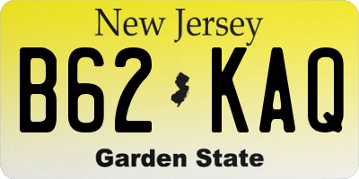 NJ license plate B62KAQ