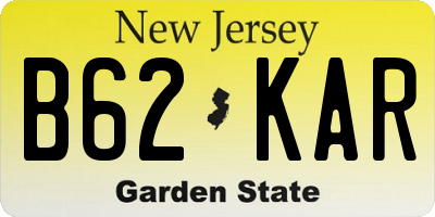 NJ license plate B62KAR