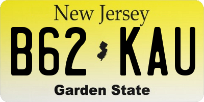 NJ license plate B62KAU