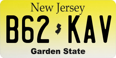 NJ license plate B62KAV