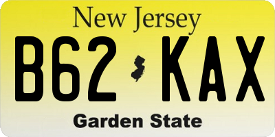 NJ license plate B62KAX