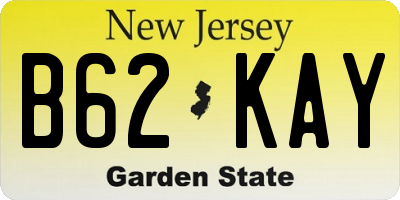 NJ license plate B62KAY