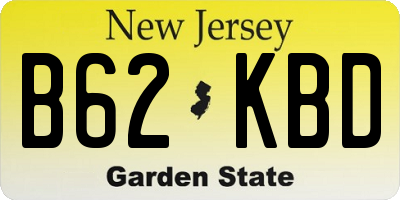 NJ license plate B62KBD