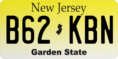 NJ license plate B62KBN