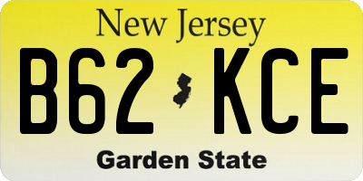 NJ license plate B62KCE