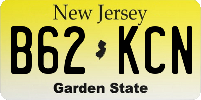 NJ license plate B62KCN
