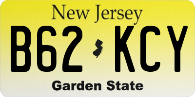 NJ license plate B62KCY