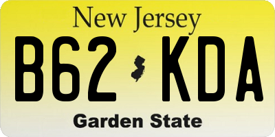 NJ license plate B62KDA