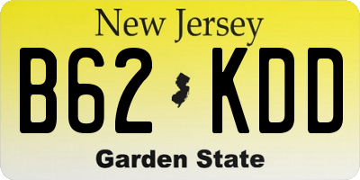 NJ license plate B62KDD