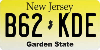 NJ license plate B62KDE