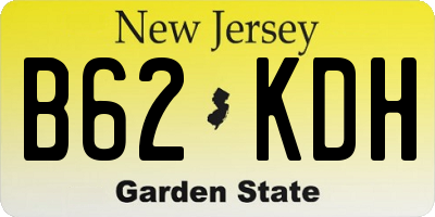 NJ license plate B62KDH