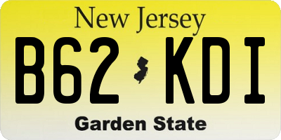 NJ license plate B62KDI