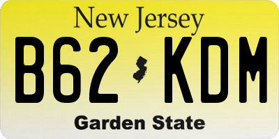 NJ license plate B62KDM