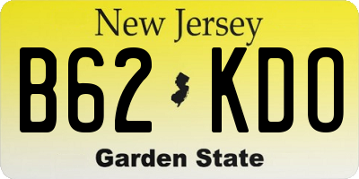 NJ license plate B62KDO