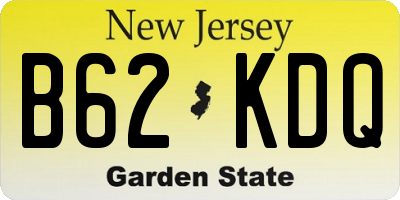 NJ license plate B62KDQ