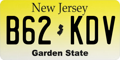 NJ license plate B62KDV