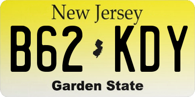 NJ license plate B62KDY