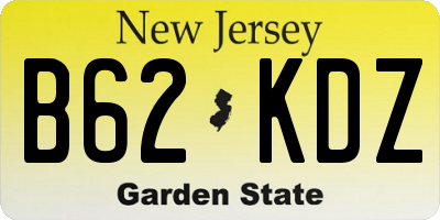 NJ license plate B62KDZ