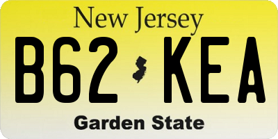 NJ license plate B62KEA